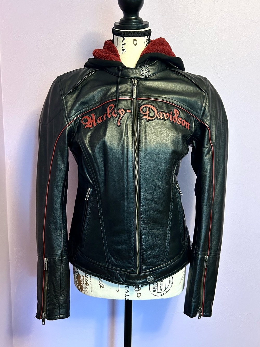 Harley Davidson Women's Road Angel 3-in-1 leather jacket w/hoodie NEW & Gorgeous
